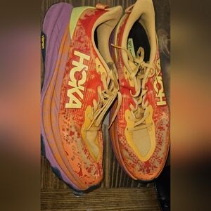 Hoka Mens Orange and Purple Athletic Shoes